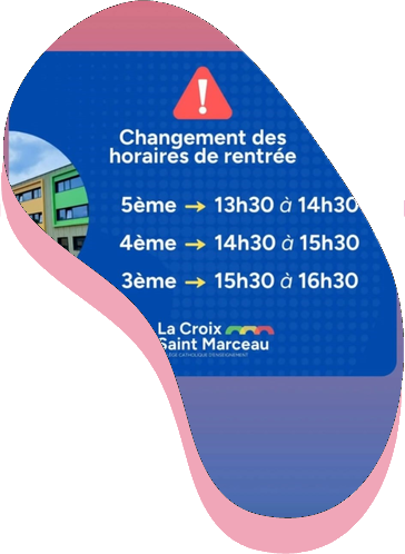 Les Horaires pour le 1° septembre 2025 pour le niveau 4